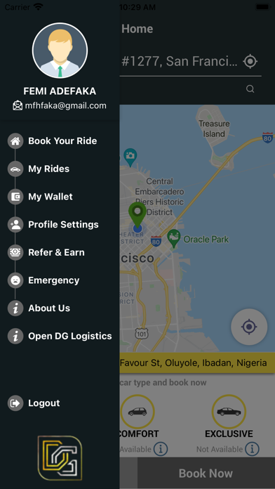 DG Express Cab - Ride-hailing Screenshot