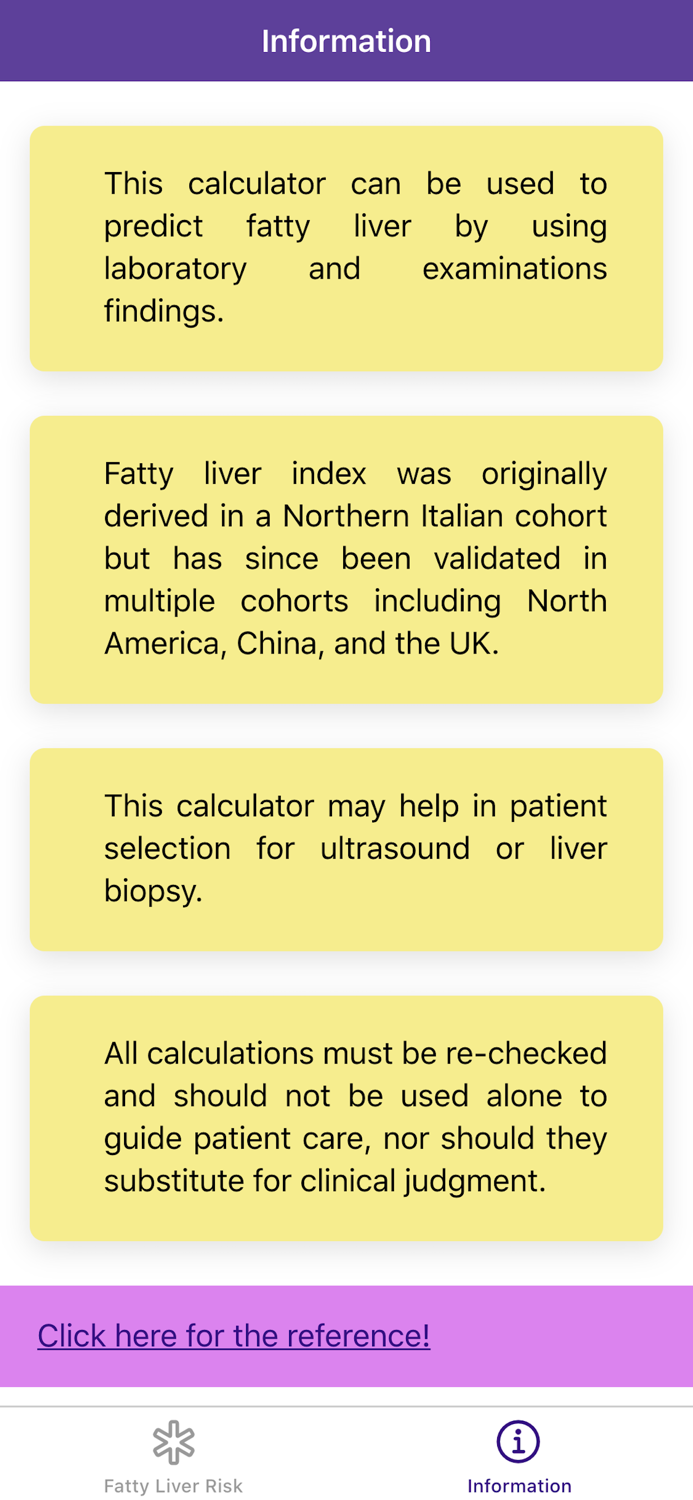 Fatty Liver Risk Calculator