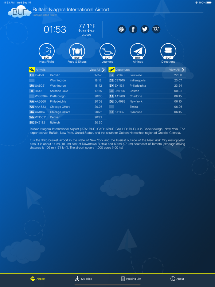 Buffalo Airport Info  Radar