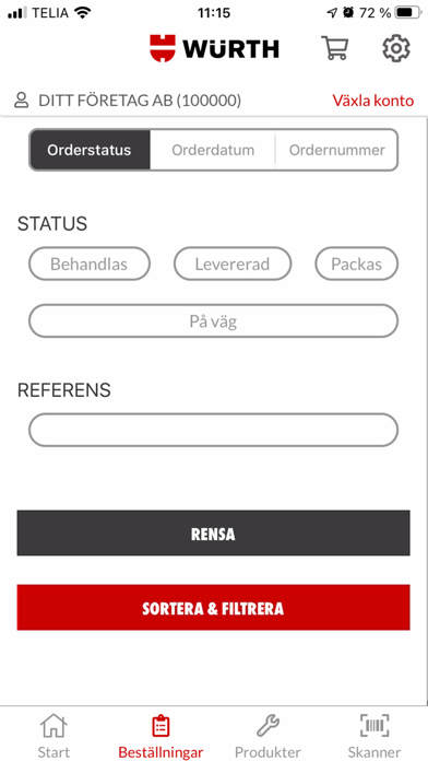 Würth Svenska AB Screenshot