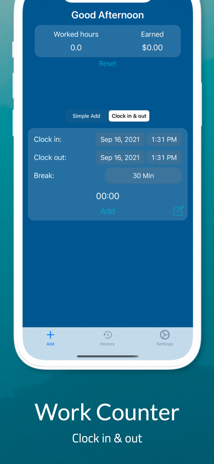 Work Counter Hours Tracker