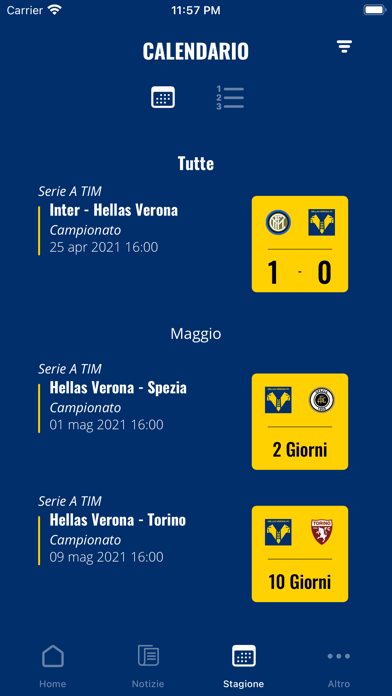HELLAS VERONA FOOTBALL CLUB Screenshot