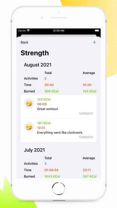 Plan-trainings and activities Screenshot