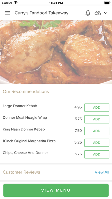 Currys tandoori takeaway Screenshot