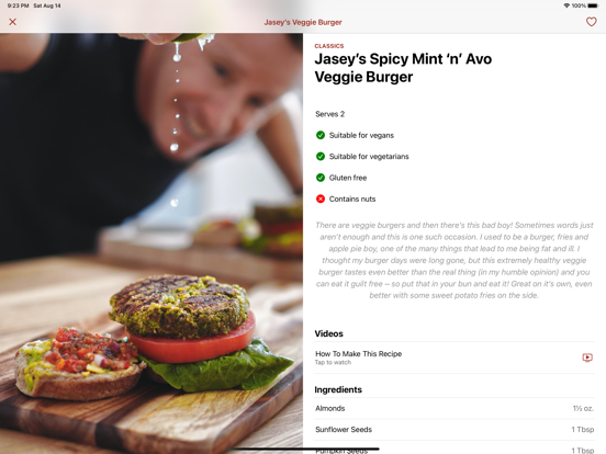 Jason Vale’s Super Fast Food iPad app afbeelding 4