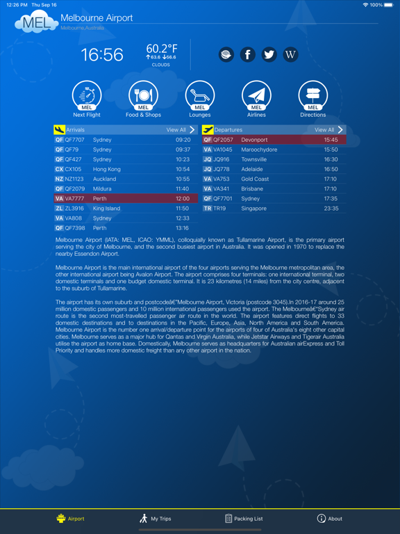 Screenshot #4 pour Melbourne Airport Info + Radar