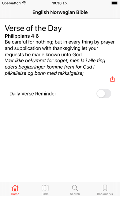 English - Norwegian Bible Screenshot