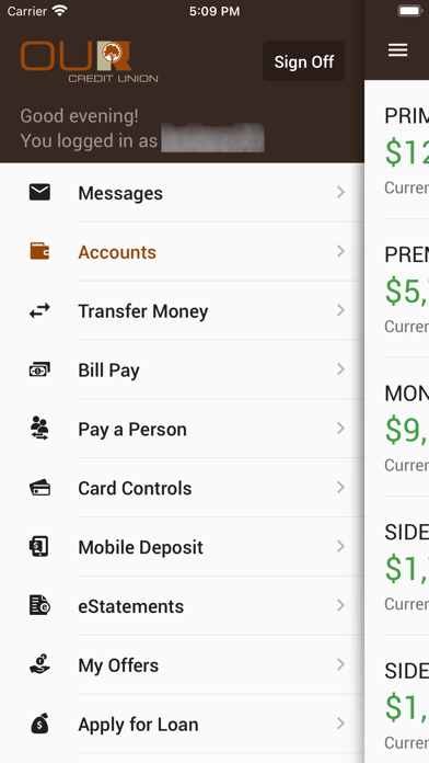 OUR Credit Union Screenshot