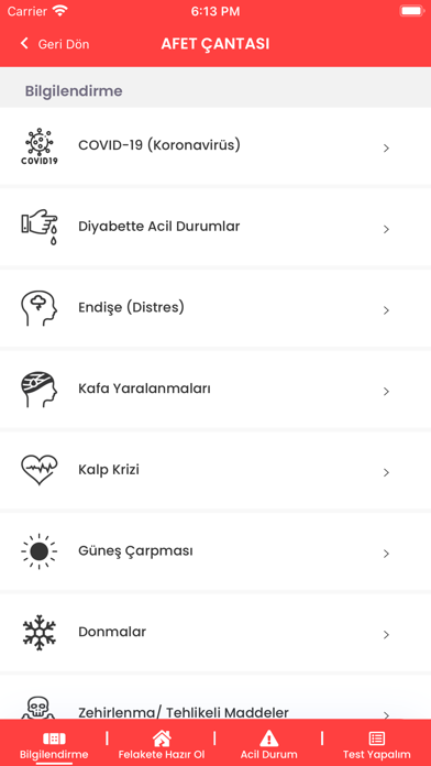 Afet Çantası Screenshot