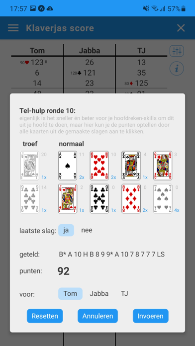 Klaverjas-Score Screenshot