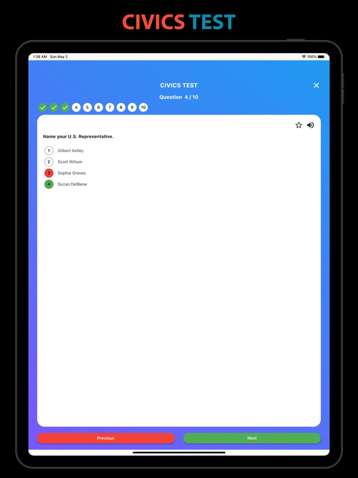 US Citizenship Test with Audio