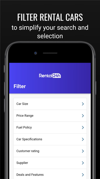 RENTAL24H.com Car Rental App Screenshot