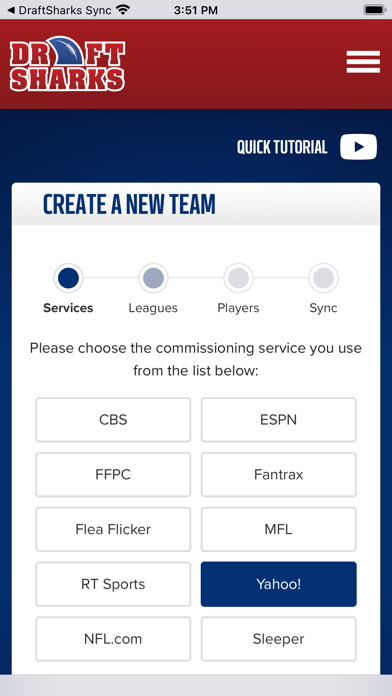 DraftSharks Sync Screenshot