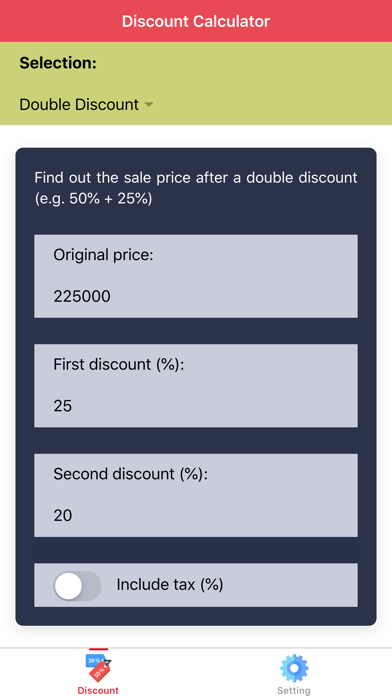 Sale Discount Calculators Screenshot