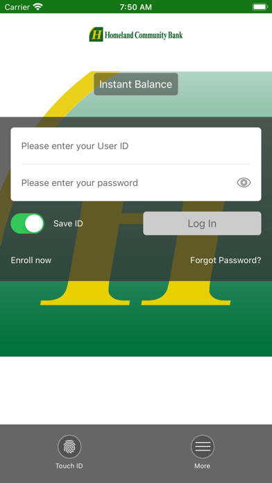 Homeland Community Bank Screenshot