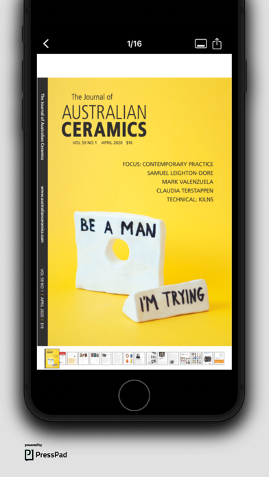 Journal of Australian Ceramics Screenshot