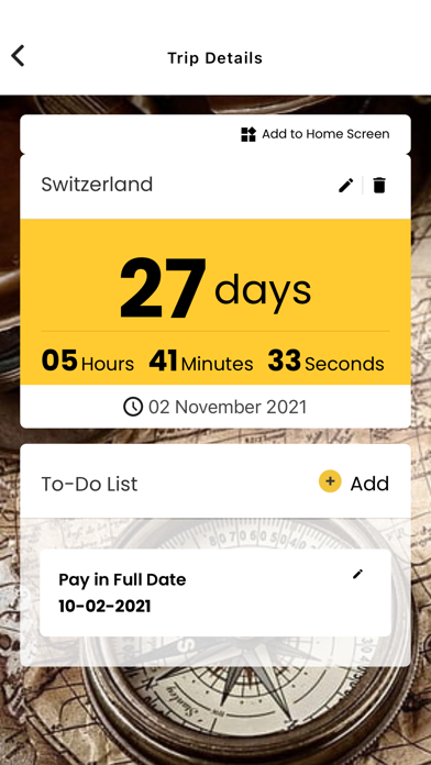 Vacation Planner Countdown Screenshot