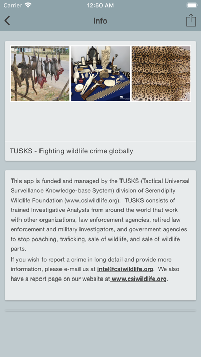 Report Wildlife Crime Screenshot