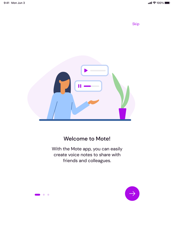 Mote® iPad screenshot 1 - Productivity app