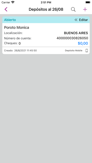 Depósito Móvil Screenshot