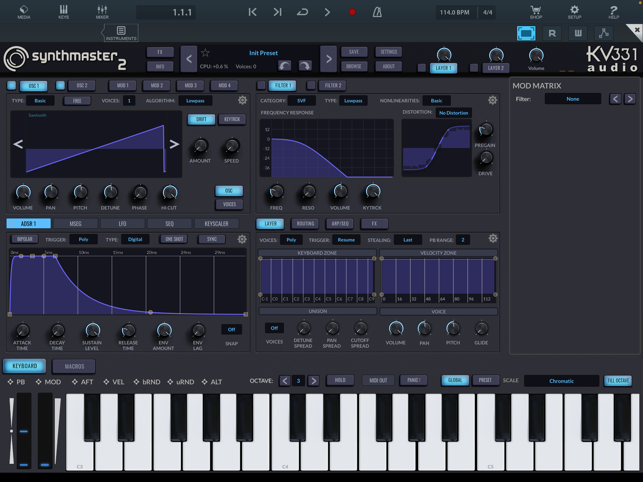 Skjermbilde av SynthMaster 2