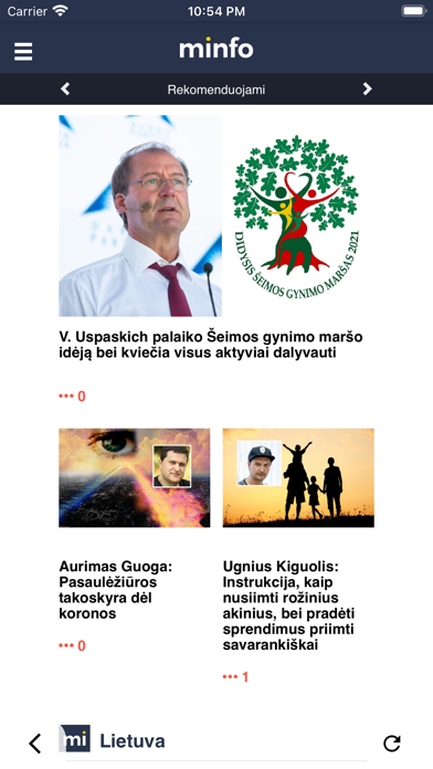 Minfo - Žinių portalas Screenshot