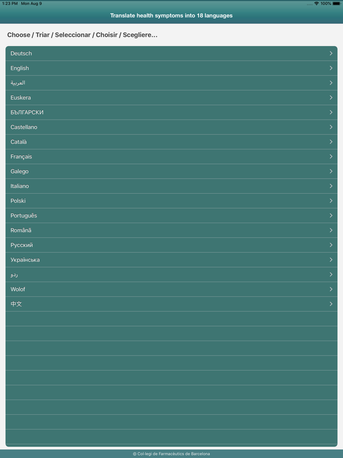 Health symptoms translator