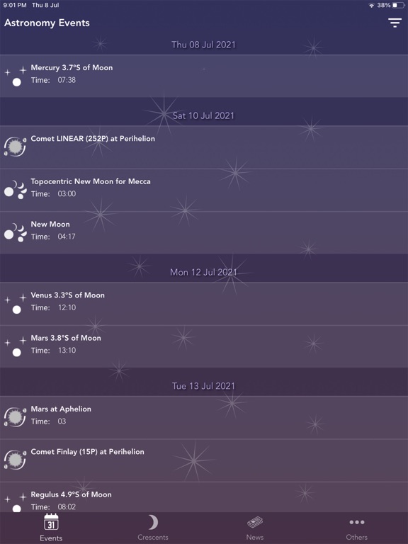 Astronomy Events with Push iPad app afbeelding 2