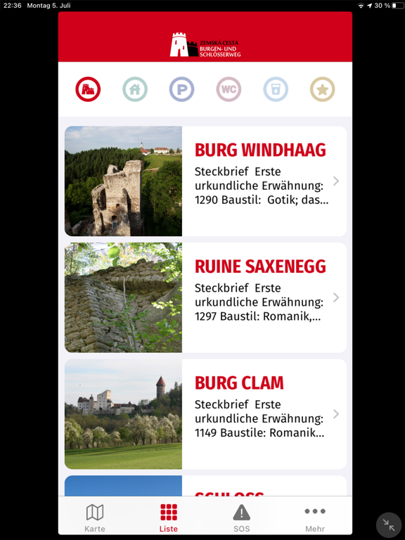 Screenshot #5 pour Burgen- & Schlösserweg (AT/CZ)