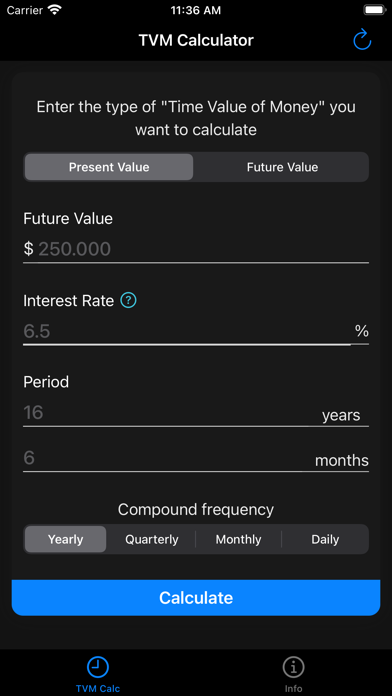 TVM Calculator - FV, PV Calc Screenshot