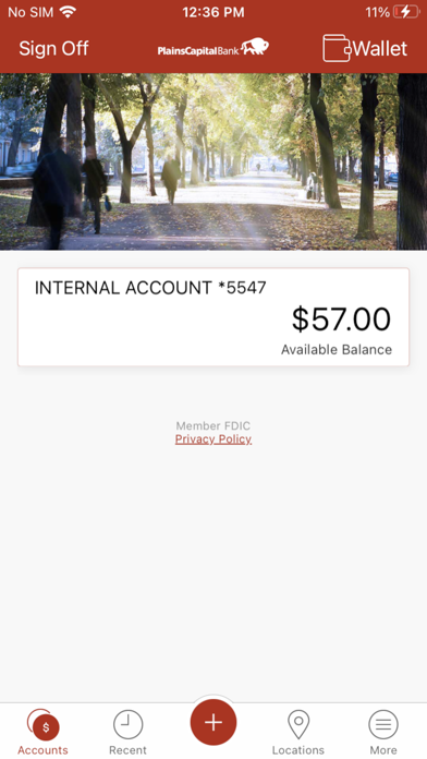 PlainsCapital Mobile Banking Screenshot