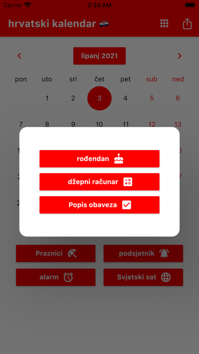 Hrvatski kalendar 2024 Screenshot