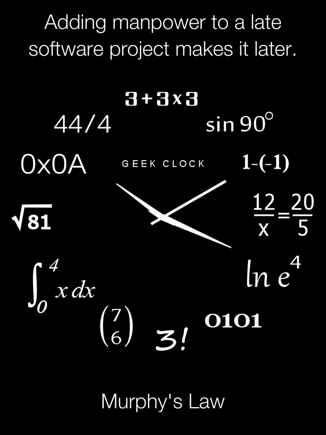 ‎Screenshot der analogen Geek-Uhr