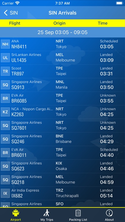 Changi Airport (SIN) + Radar