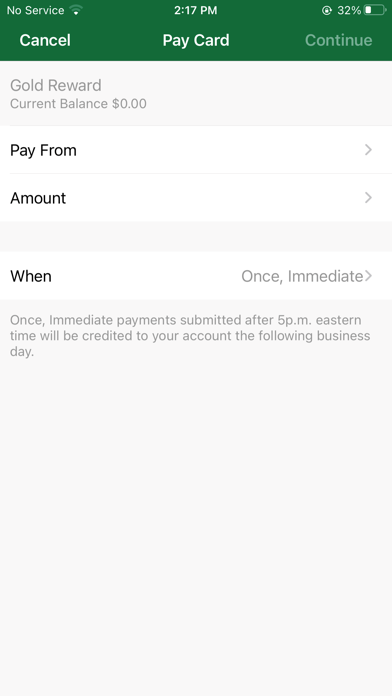 GHFCU Credit Card Screenshot