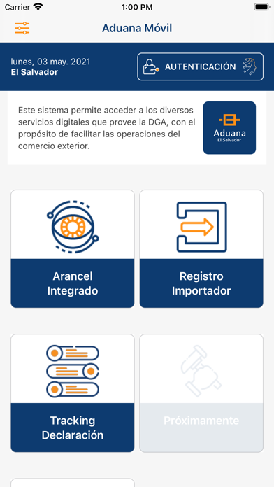 Aduana Móvil Screenshot