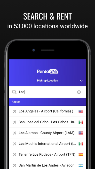 RENTAL24H.com Car Rental App Screenshot