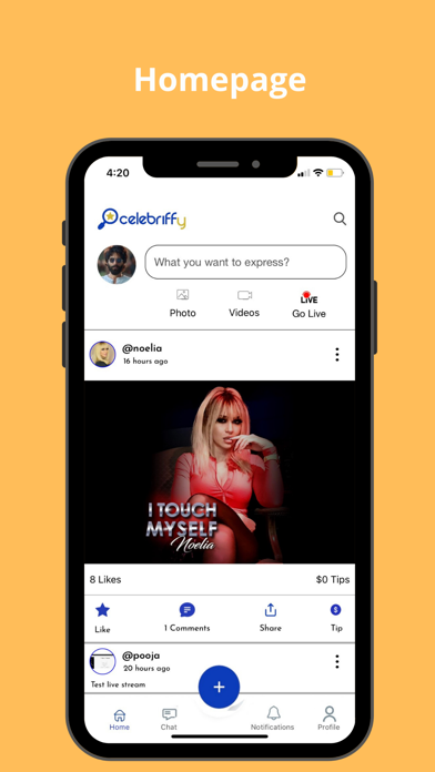 Celebriffy iPhone screenshot 2 - Social Networking app