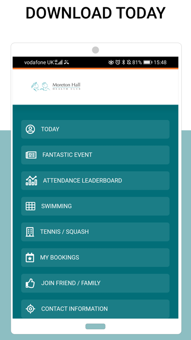 Moreton Hall Health Club Screenshot