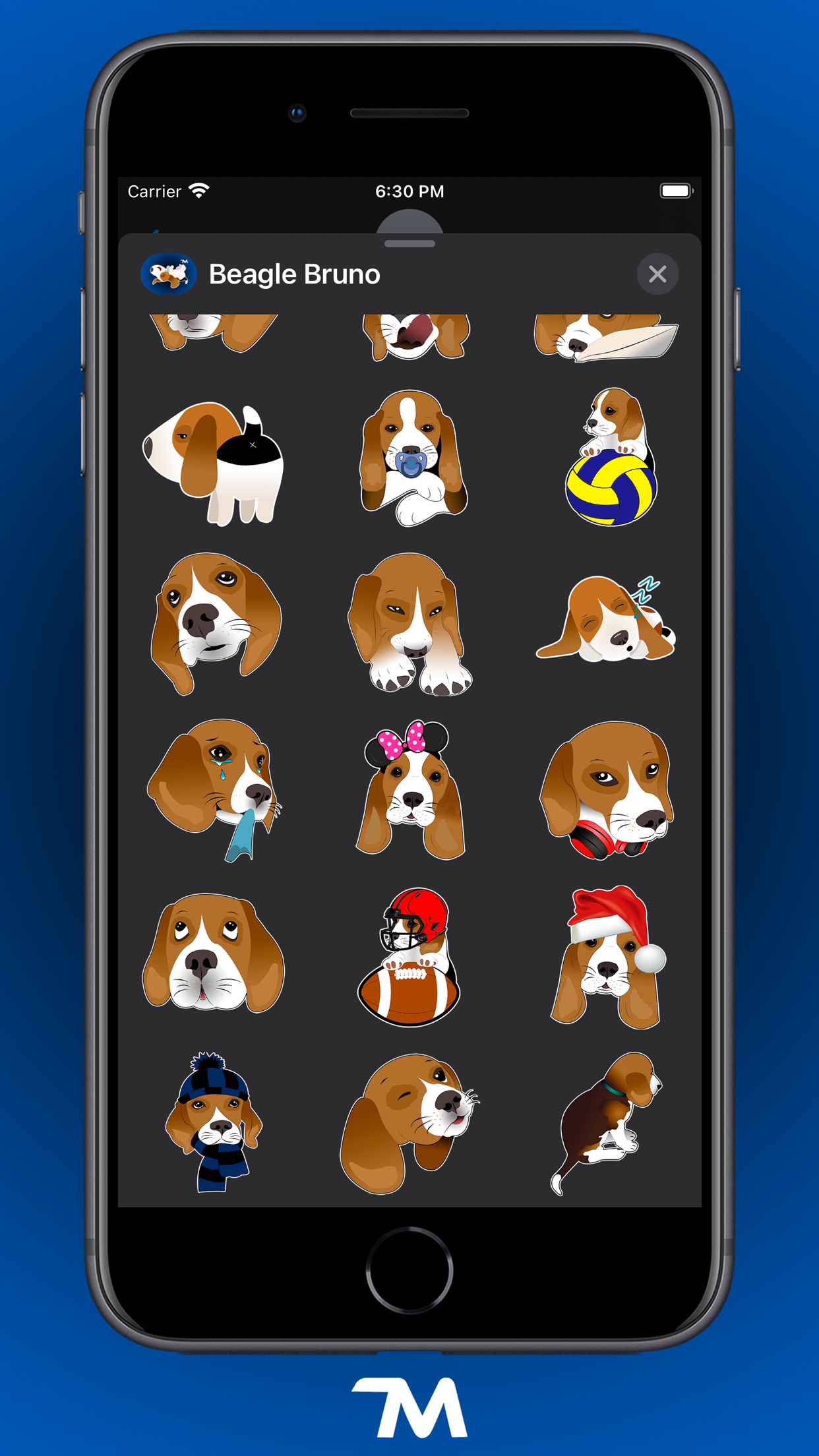 Screenshot do app Adesivos do Beagle Bruno