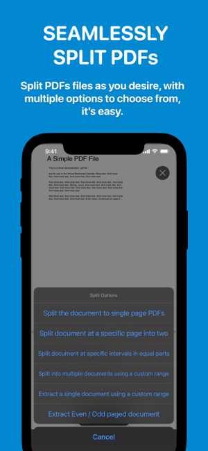 ‎PDF 拆分和合并：PDF 编辑器屏幕截图