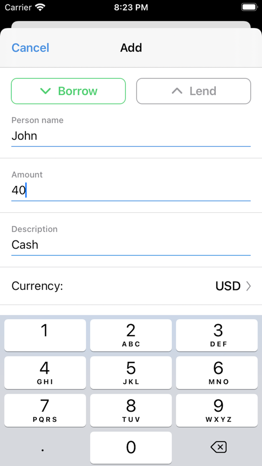 #3. Lending - Track money & items (iOS) 由: Josip Busak