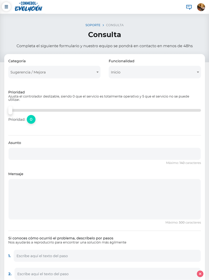 PEP CONMEBOL Evolucion