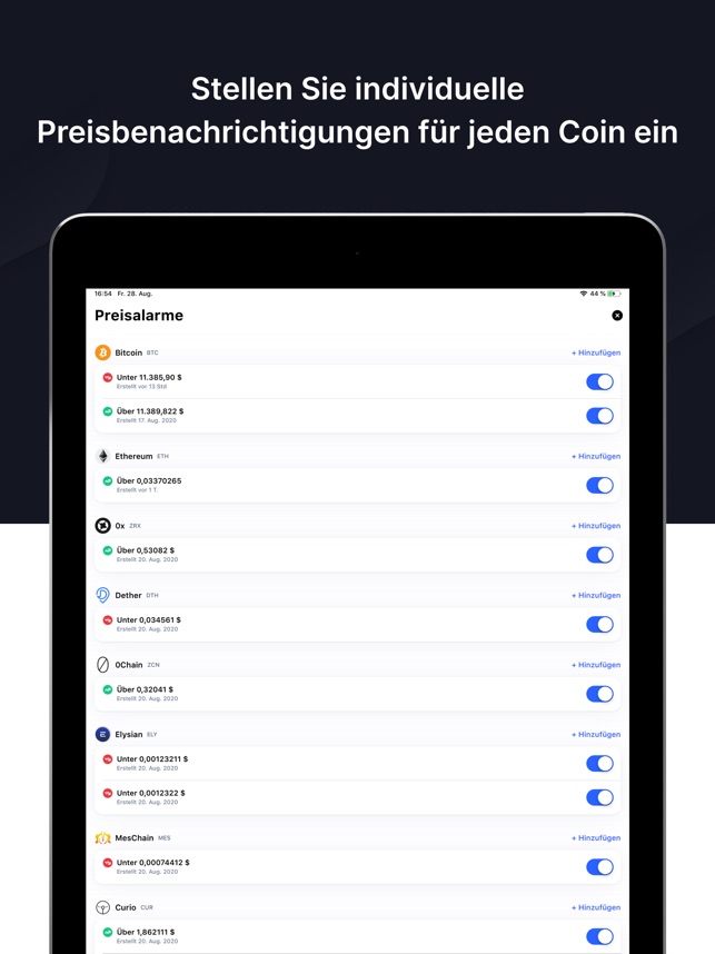 Historische Krypto-Preise Daten
