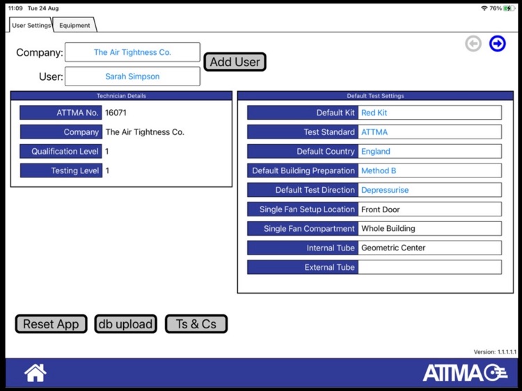 ATTMA Air Tightness App