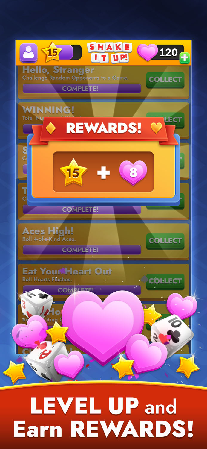 SHAKE IT UP Cards on Dice