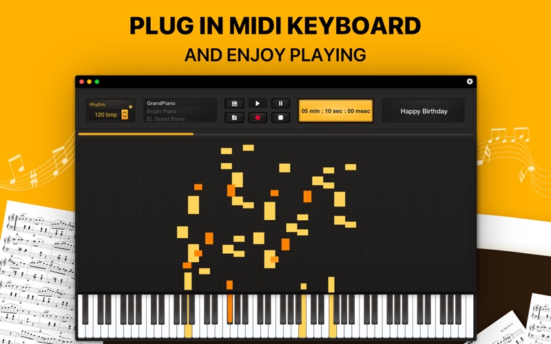 MIDI Keyboard - Piano Lessons Screenshot