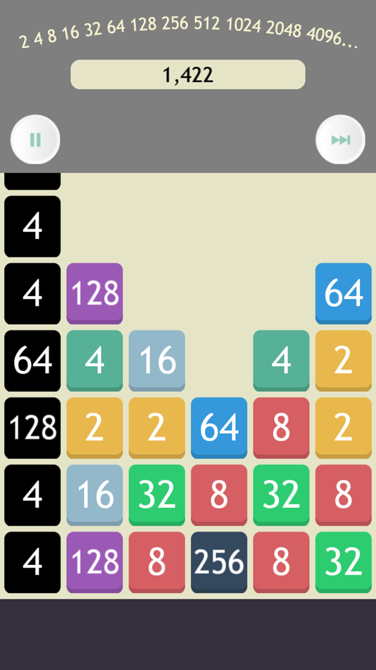 #3. Pow2 -Make 2048 Puzzle (iOS) 由: Koji Sato