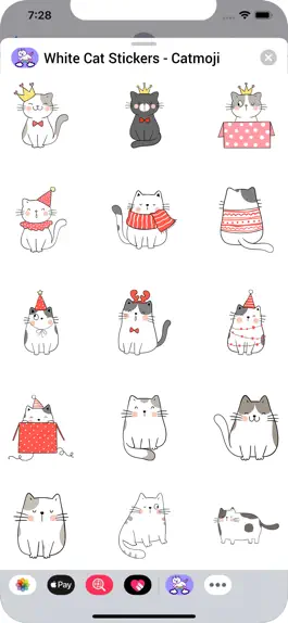 Game screenshot White Cat Stickers-CatMoji apk