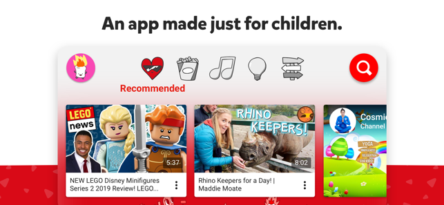 لقطة شاشة على YouTube Kids